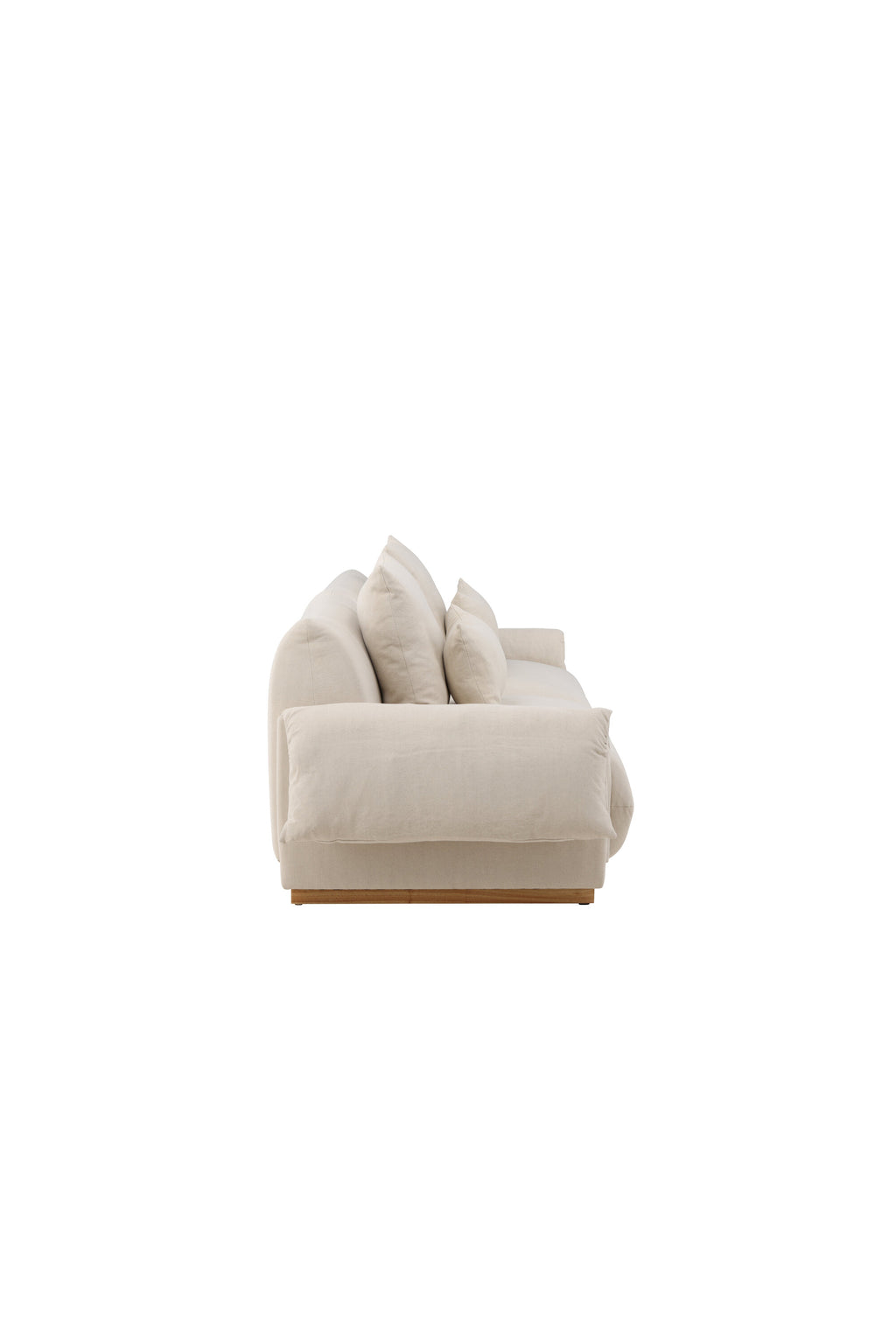 61803-256_10_os Mollösund 3 Sitzer Sofa 3 Sitzer Sofa Beige 95 x 82 x 237 Baumwolle,Schaum,Eiche,Kiefer,Polyester Leinen