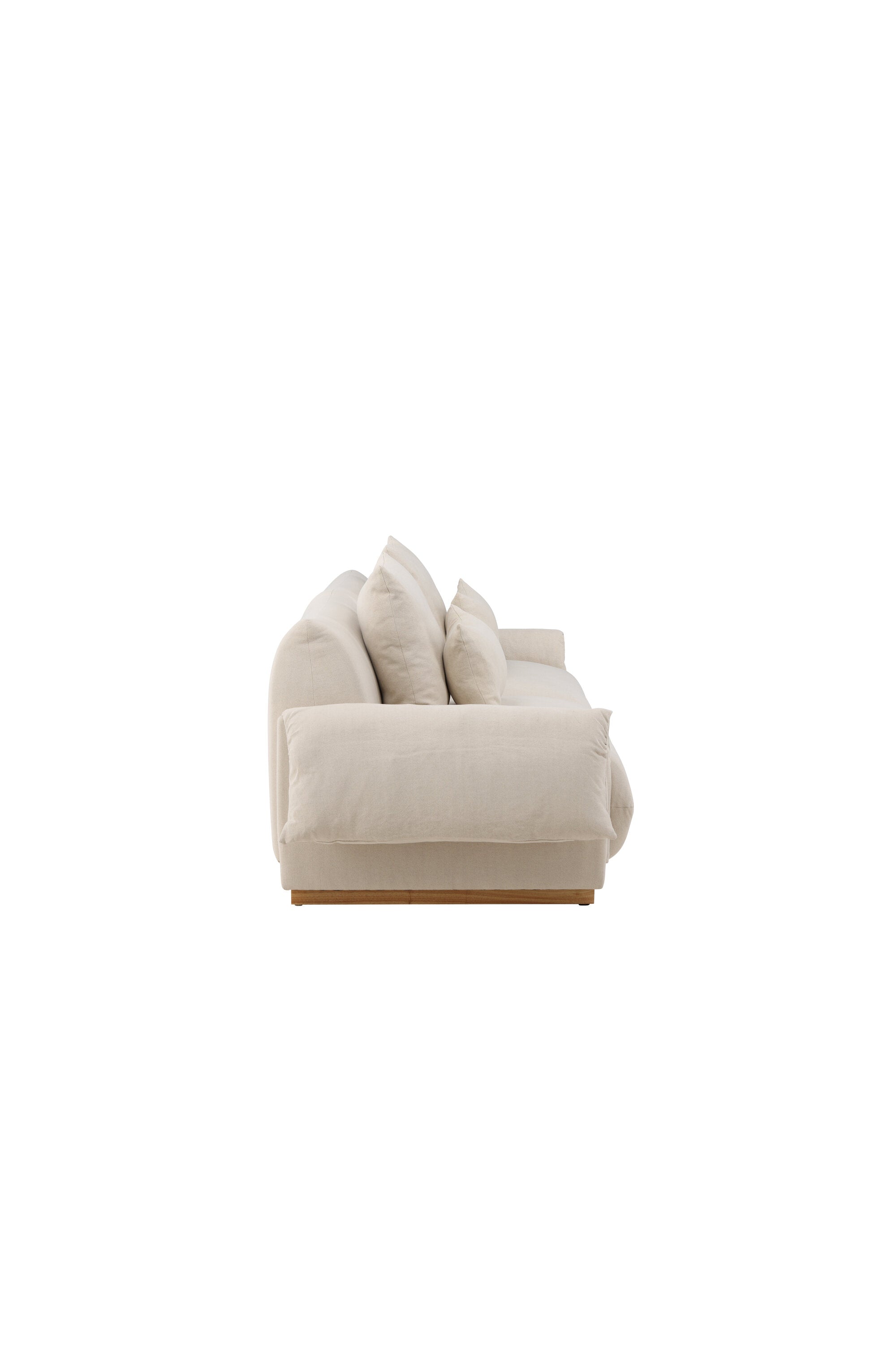 61803-256_10_os Mollösund 3 Sitzer Sofa 3 Sitzer Sofa Beige 95 x 82 x 237 Baumwolle,Schaum,Eiche,Kiefer,Polyester Leinen