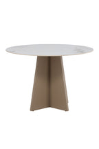 62318-102_10_os Bootcut Round Dining Table Runder Esstisch Beige ⌀110 MDF,Sintered Stone