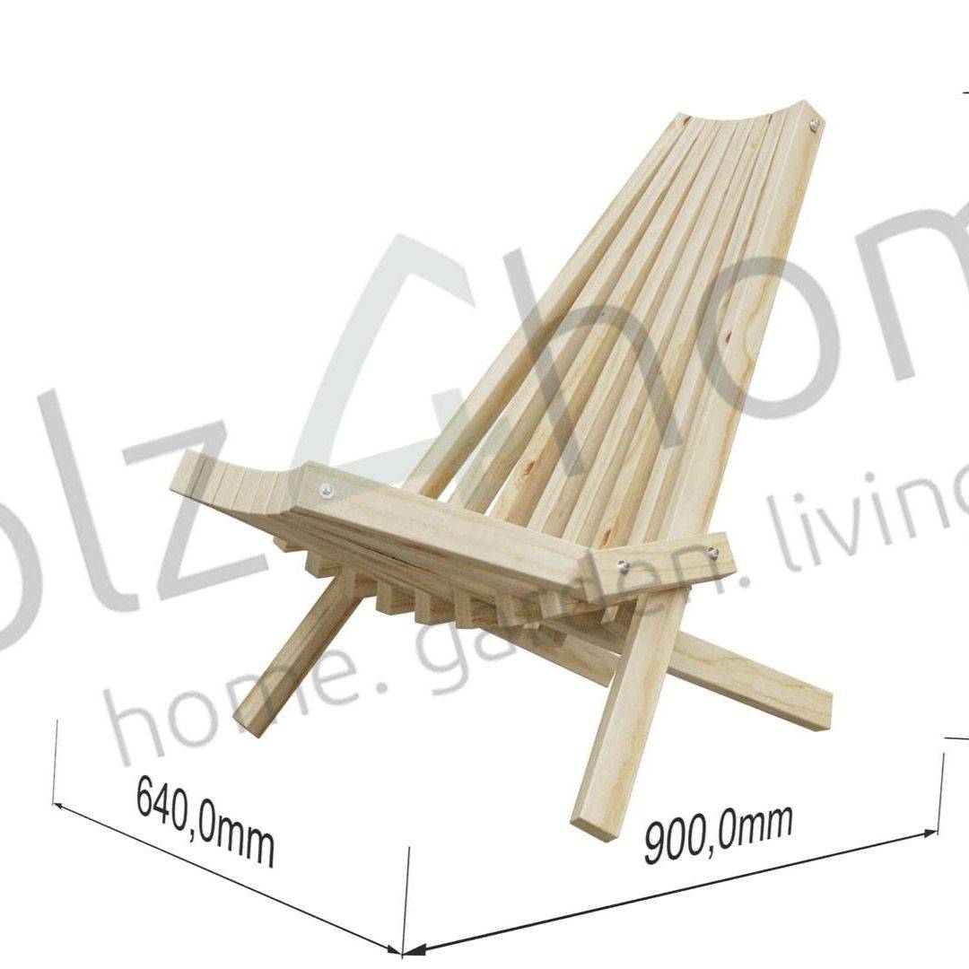 Skandinavische Gartenmöbel aus KieferSet 2x Liegestuhl 1x Tisch