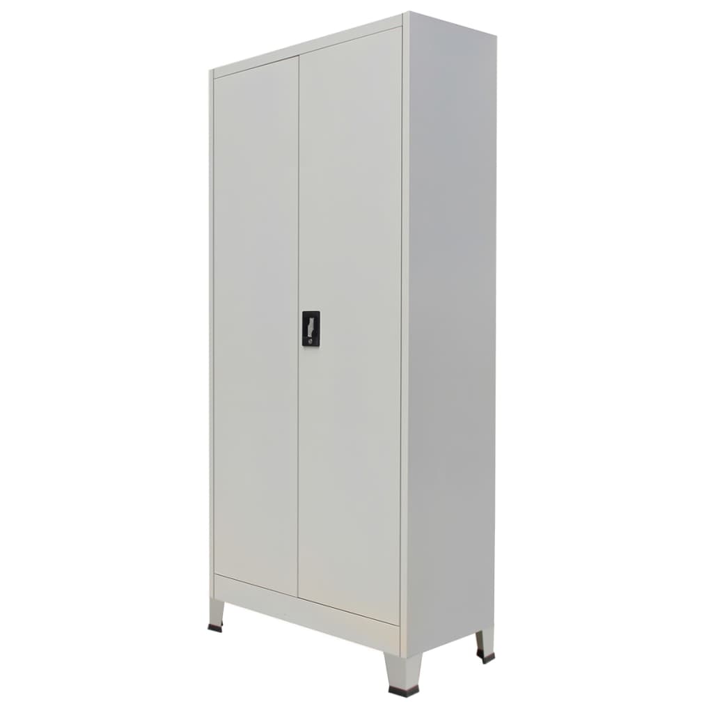 Büroschrank mit 2 Türen Stahl 90x40x180 cm Grau