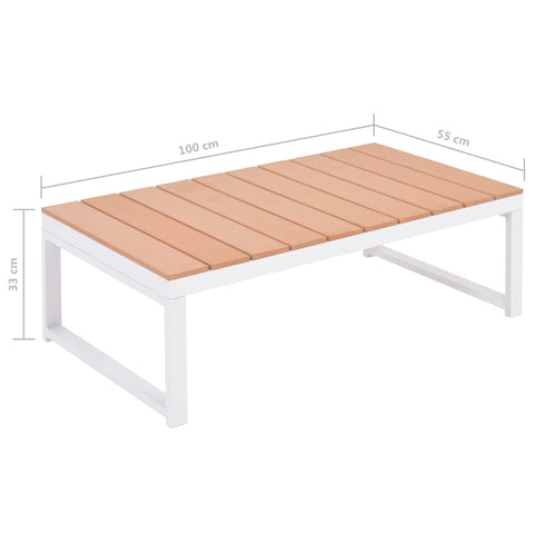 4-tlg. Garten-Lounge-Set mit Auflagen Aluminium und WPC