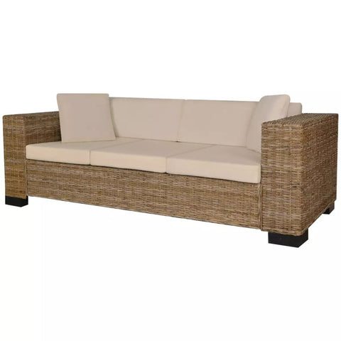 3-Sitzer Sofa Echtes Rattan