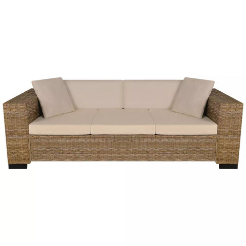 3-Sitzer Sofa Echtes Rattan