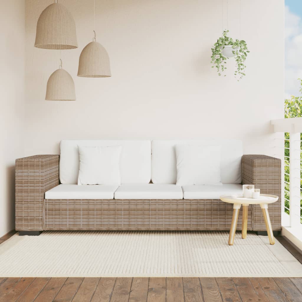 3-Sitzer Sofa Echtes Rattan