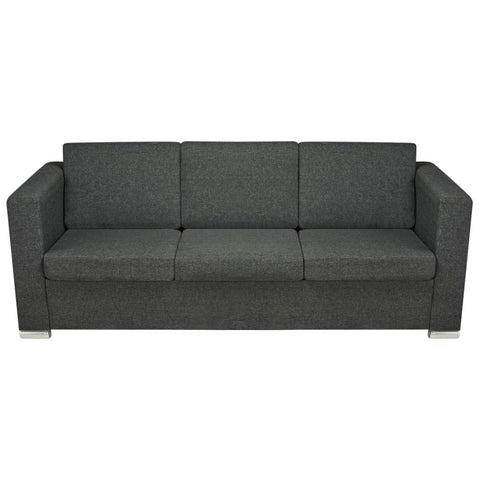 3-Sitzer Sofa Stoff Dunkelgrau