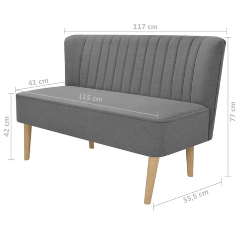 Sofa Stoff 117x55,5x77 cm Hellgrau