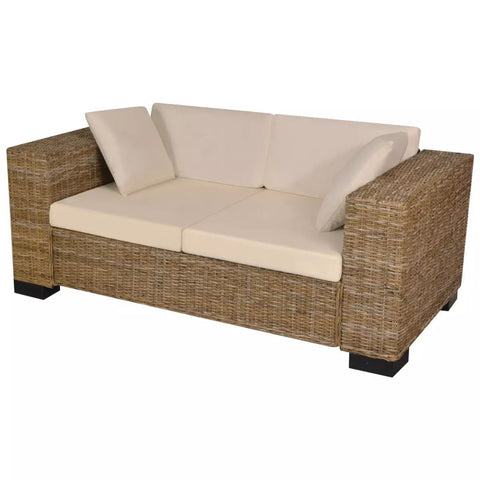 Sofa-Set 2-Sitzer und 3-Sitzer Echtes Rattan