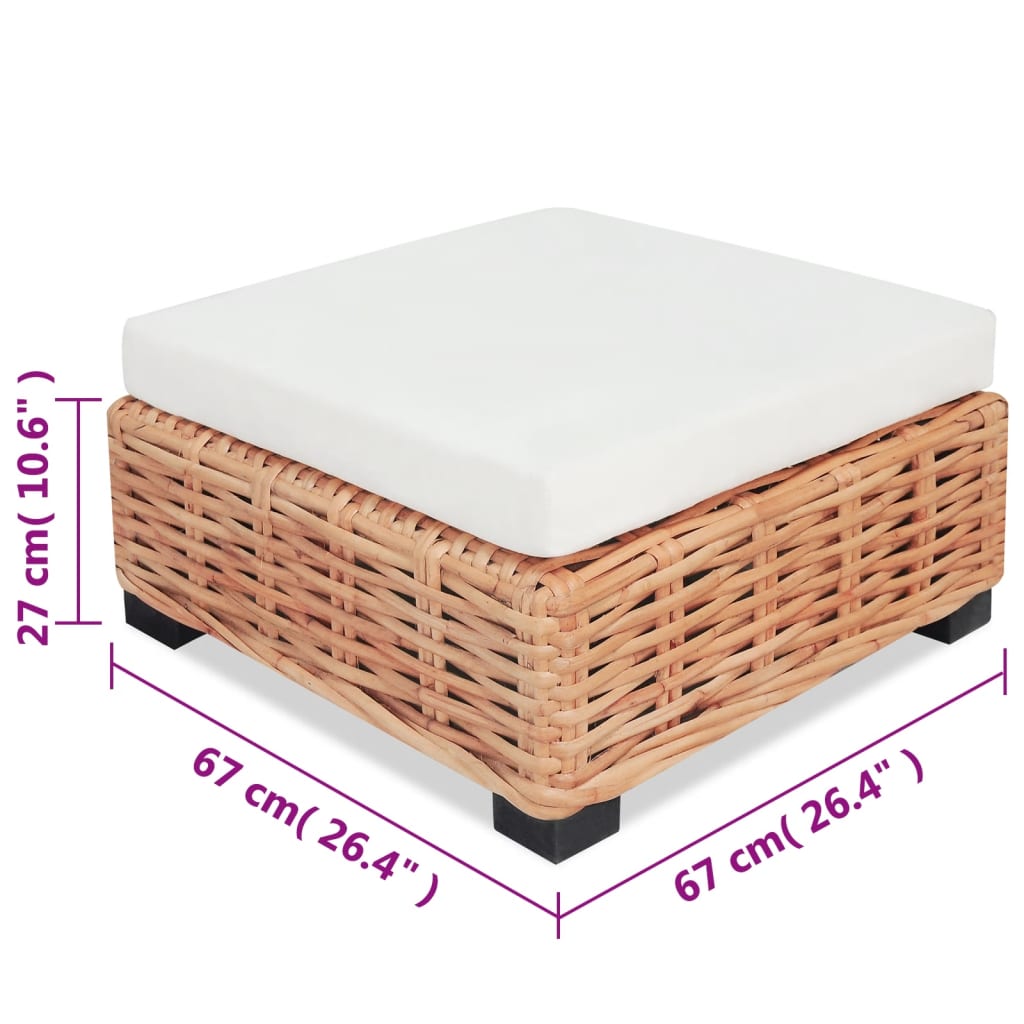 Sofagarnitur 27-tlg. Natürliches Rattan