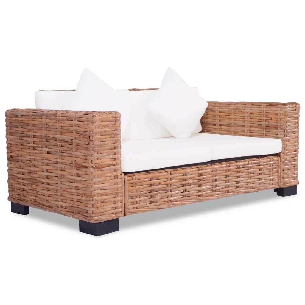 2-Sitzer-Sofa Natürliches Rattan