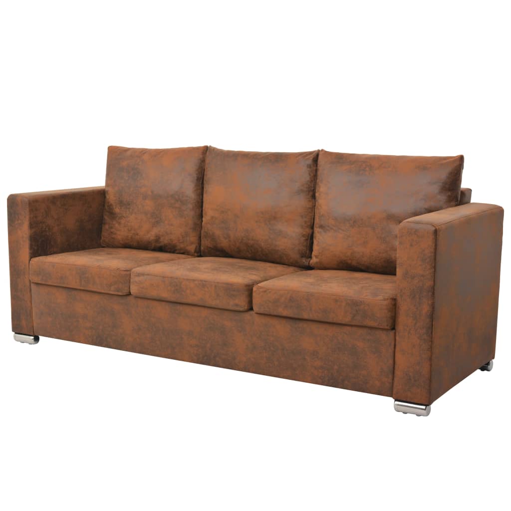 Sofa 3-Sitzer 191x73x82 cm Wildleder-Optik