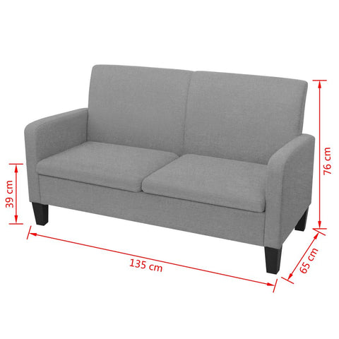 2-Sitzersofa 135 x 65 x76 cm Hellgrau