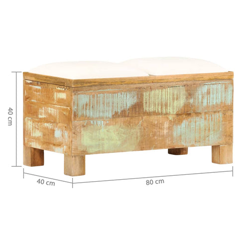 Sitzbank mit Stauraum Altholz Massiv 80x40x40 cm