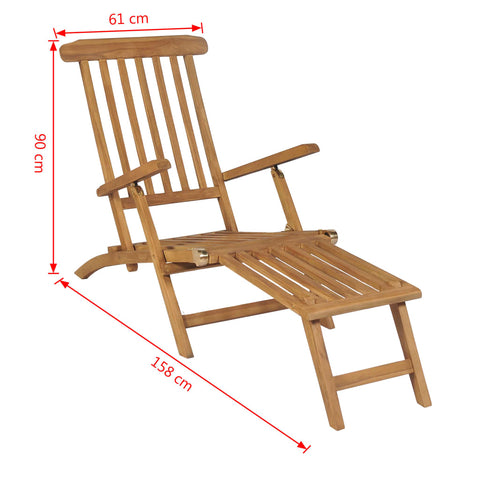 Liegestuhl mit Fußteil Teak