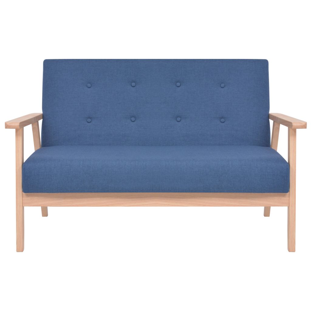 Sofagarnitur 2-tlg. Stoff Blau