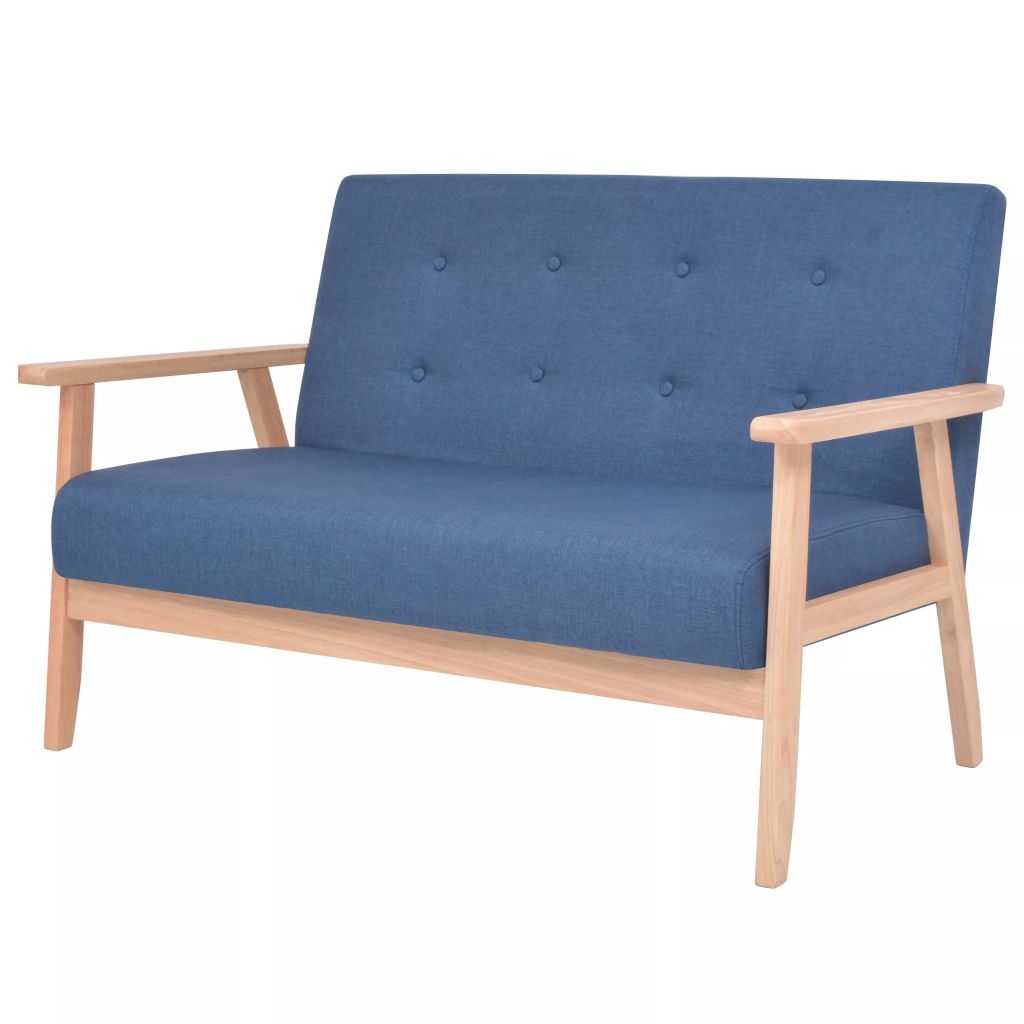 Sofagarnitur 2-tlg. Stoff Blau