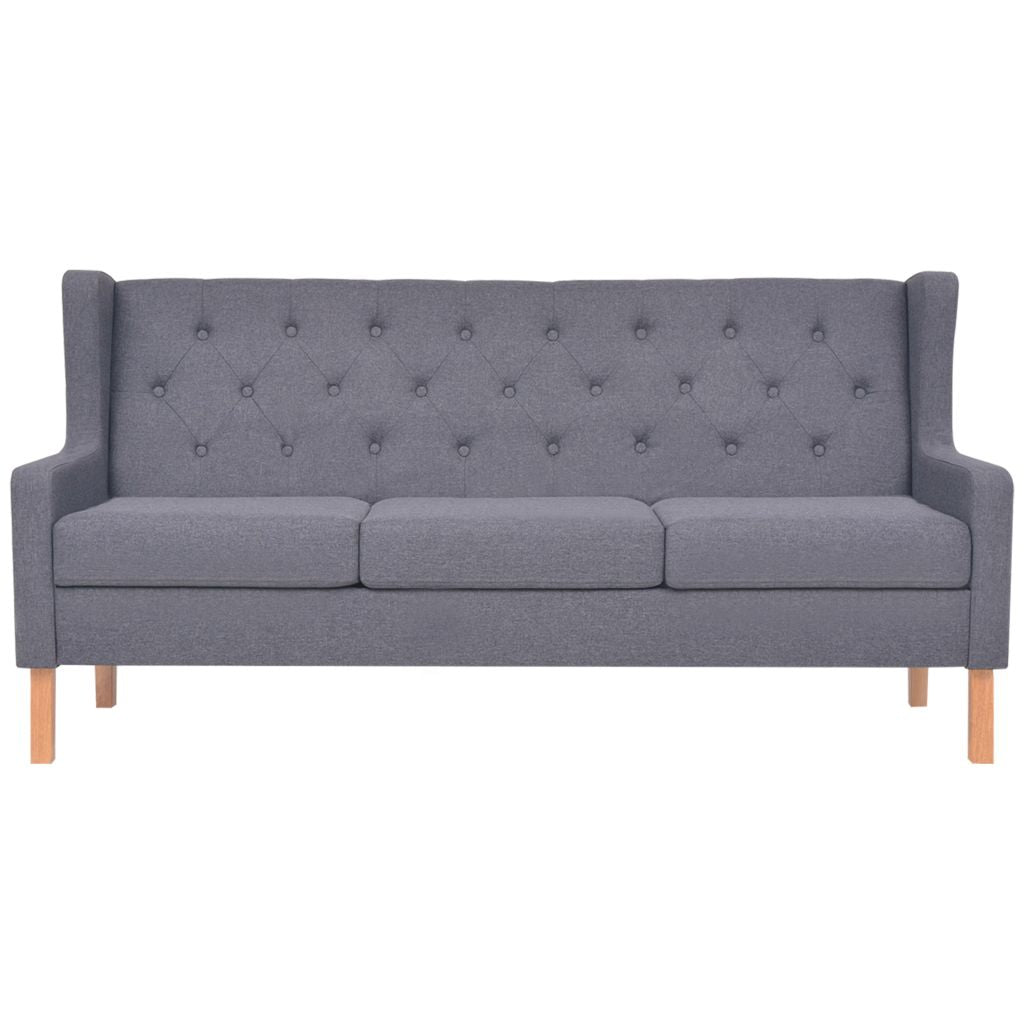 3-tlg. Sofa-Set Stoff Grau