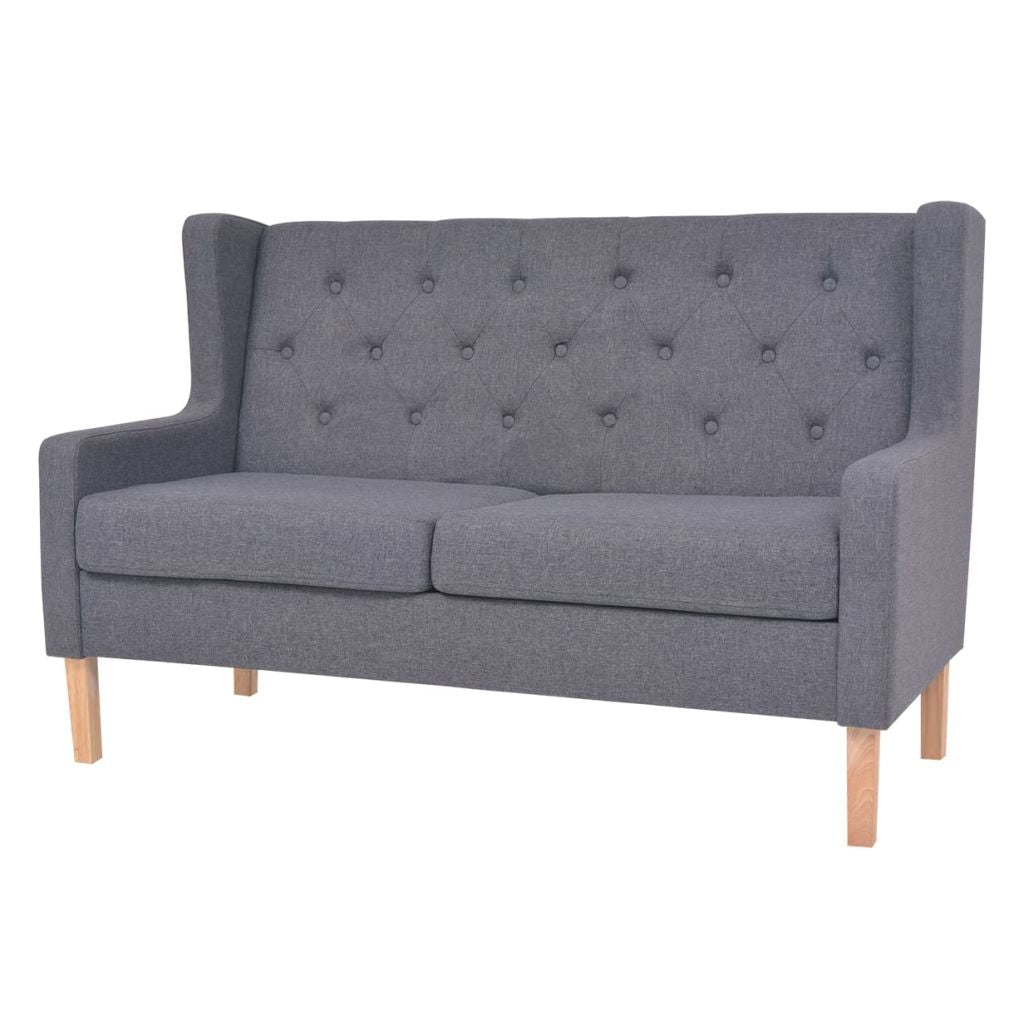 3-tlg. Sofa-Set Stoff Grau