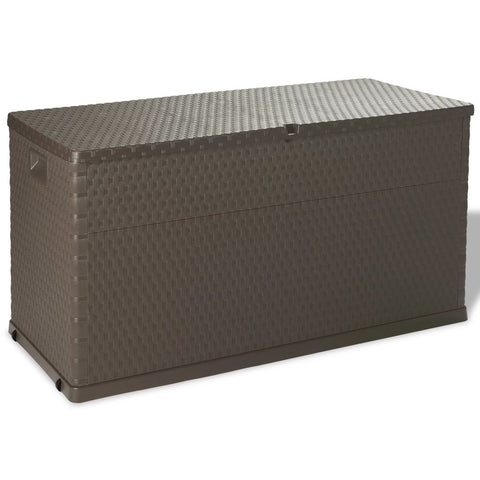 Garten-Aufbewahrungsbox Braun 120x56x63 cm PP Rattan