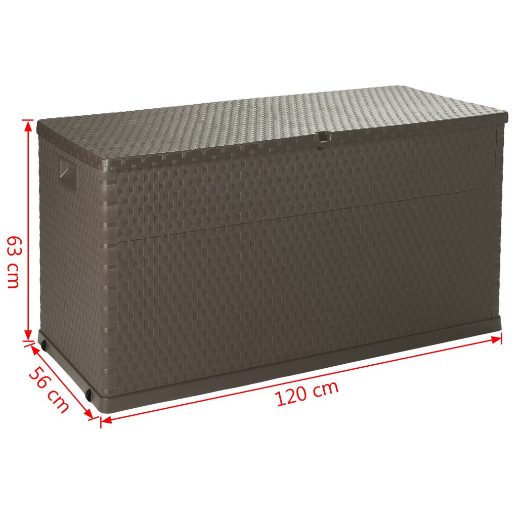 Garten-Aufbewahrungsbox Braun 120x56x63 cm PP Rattan