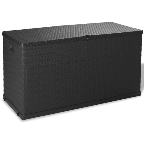 Garten-Aufbewahrungsbox Anthrazit 120x56x63 cm PP Rattan