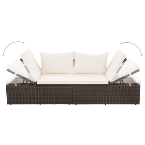 Gartenbett Braun 195×60 cm Poly Rattan