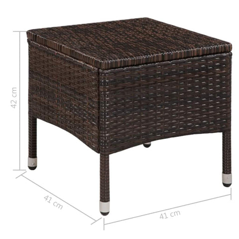 Gartenstuhl und Hocker mit Polstern Poly Rattan Braun