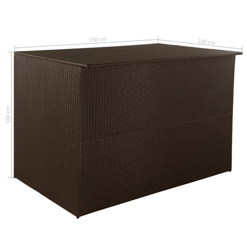 Garden-Auflagenbox Braun 150x100x100 cm Poly Rattan