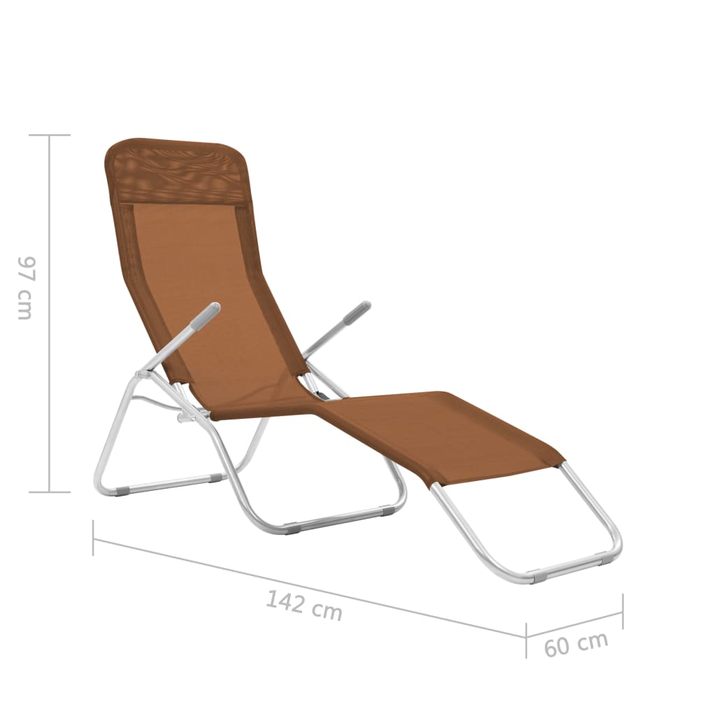 Klappliegen 2 Stk. Textilene Taupe