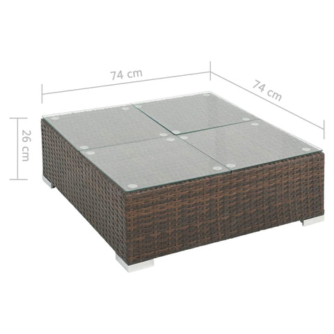 7-tlg. Garten-Lounge-Set mit Auflagen Poly Rattan Braun