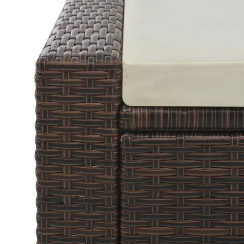 Doppel-Sonnenliege Poly Rattan Braun