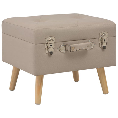 Hocker mit Stauraum 40 cm Beige Stoff