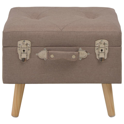 Hocker mit Stauraum 40 cm Braun Stoff