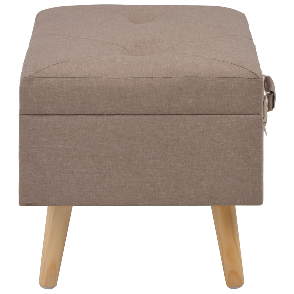 Hocker mit Stauraum 40 cm Braun Stoff