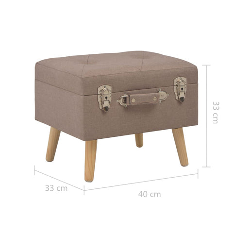 Hocker mit Stauraum 40 cm Braun Stoff