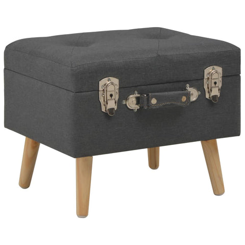 Hocker mit Stauraum 40 cm Dunkelgrau Stoff