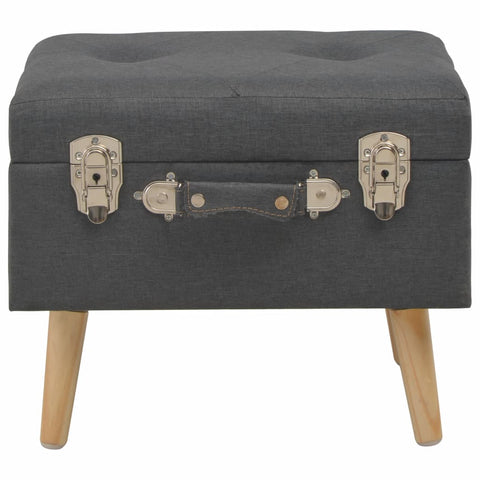 Hocker mit Stauraum 40 cm Dunkelgrau Stoff