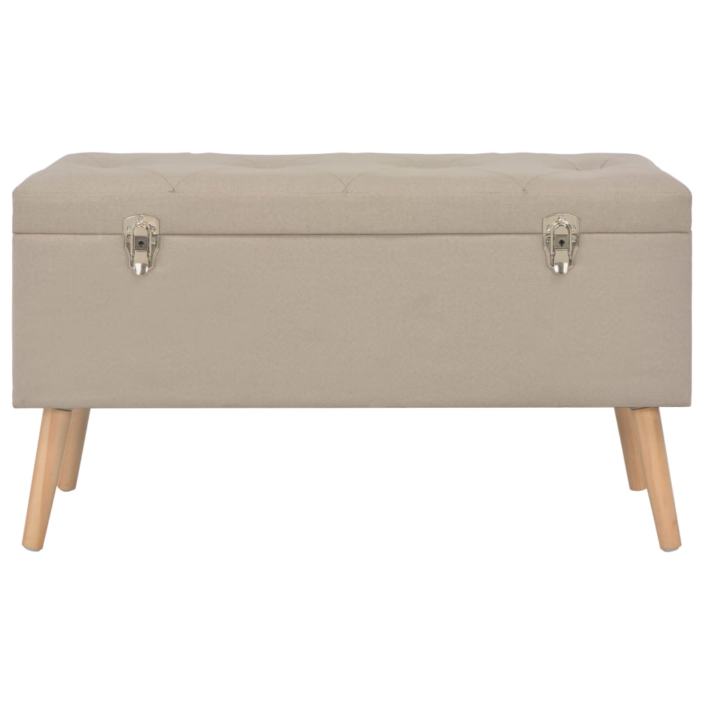 Hocker mit Stauraum 3 Stk. Beige Stoff