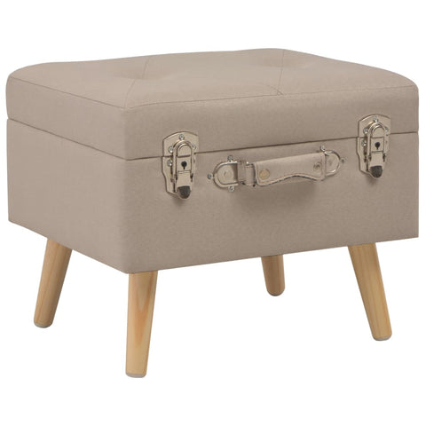 Hocker mit Stauraum 3 Stk. Beige Stoff