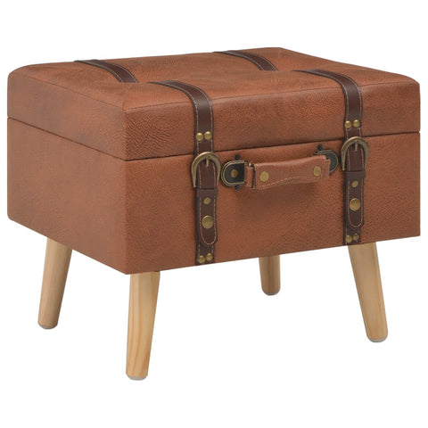 Hocker mit Stauraum 40 cm Hellbraun Kunstleder