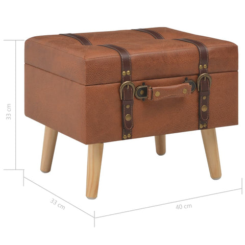 Hocker mit Stauraum 40 cm Hellbraun Kunstleder