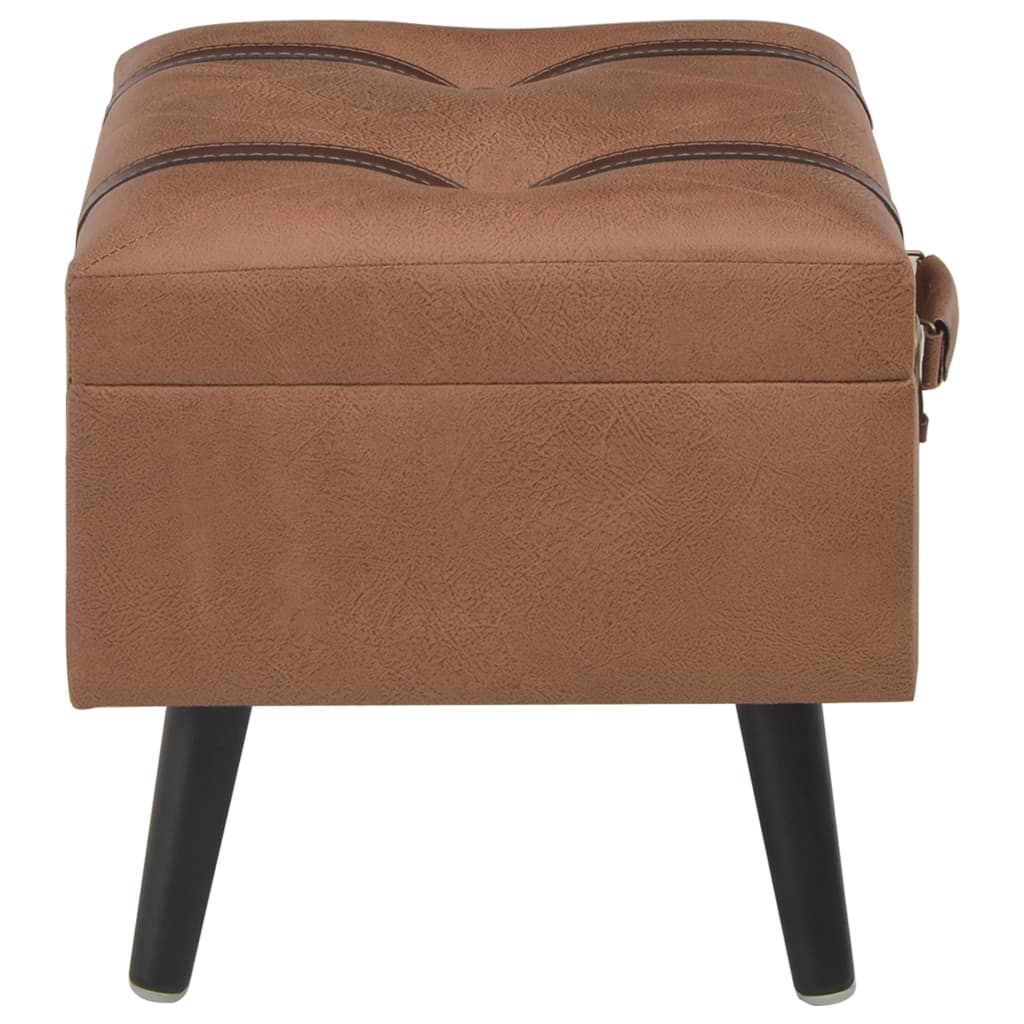 Hocker mit Stauraum 40 cm Braun Kunstleder