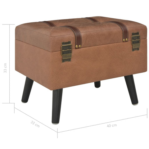 Hocker mit Stauraum 40 cm Braun Kunstleder