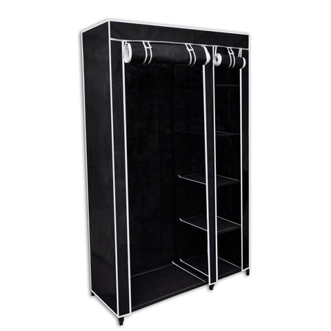 Faltbarer Stoffschrank Schwarz 110 x 45 x 175 cm