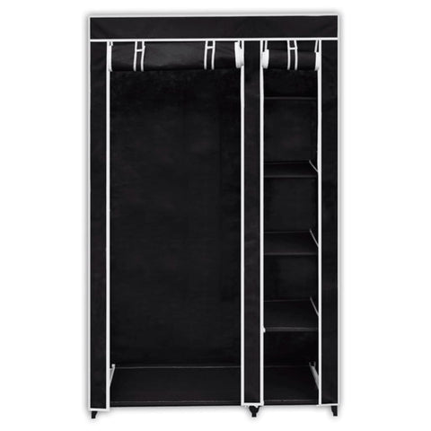 Faltbarer Stoffschrank Schwarz 110 x 45 x 175 cm