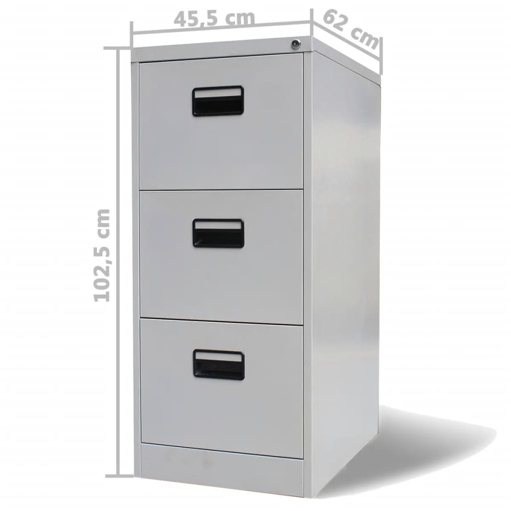 Aktenschrank Hellgrau 46x62x102,5 cm Stahl