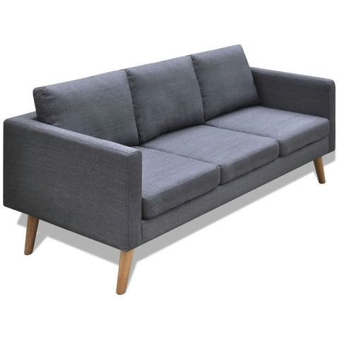 Sofa 3-Sitzer Stoff Dunkelgrau