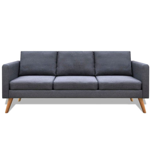 Sofa 3-Sitzer Stoff Dunkelgrau