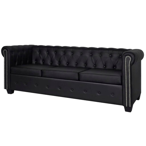 Chesterfield-Sofa 3-Sitzer Kunstleder