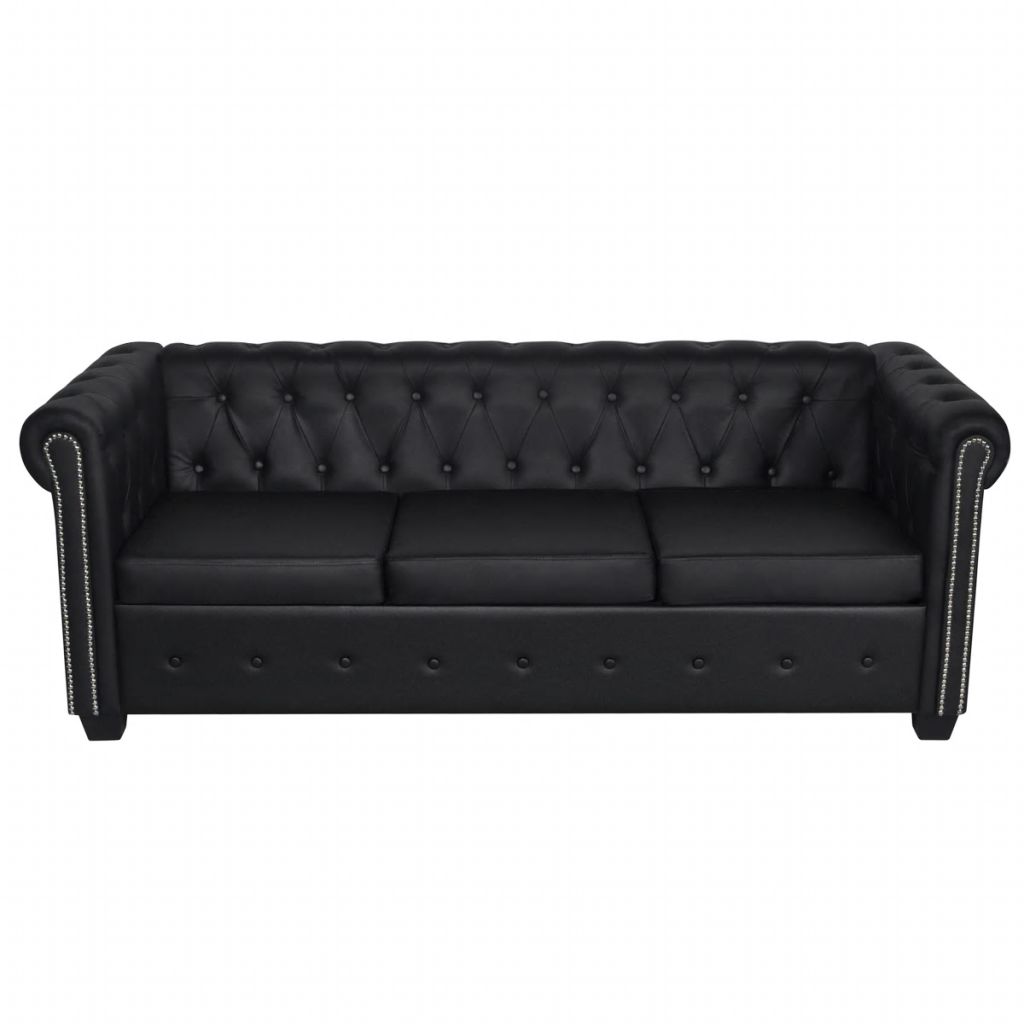 Chesterfield-Sofa 3-Sitzer Kunstleder